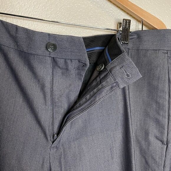 Van Heusen Studio Men Grey Slacks w/ Light White Stripes Size 36x30 - Picture 9 of 11
